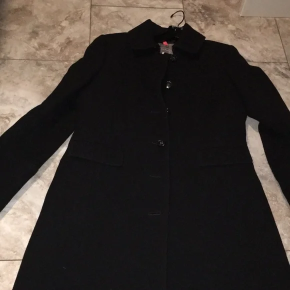 J.CREW wool double cloth thinsulate BLACK crepe structured fit wool coat…